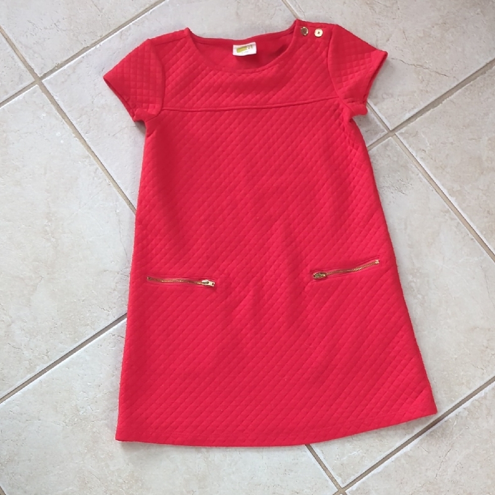 Crazy 8 Red Quilted Casual Dress, Girls Size 7